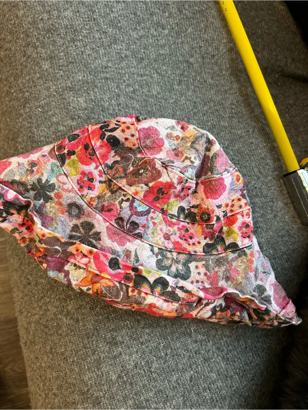 Natural Life Linen Blend Floral Bucket Hat Size Small